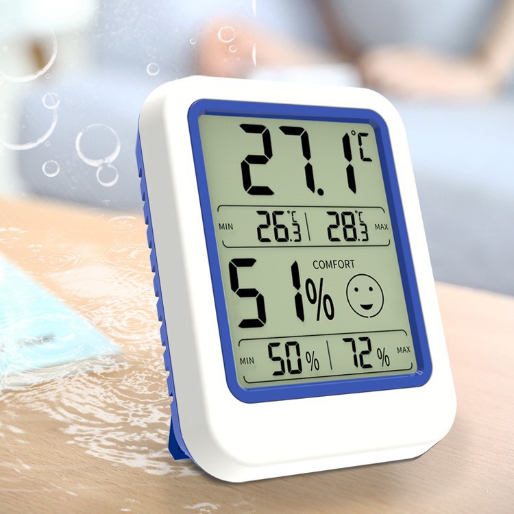 跨境电子温度湿度计家用带磁吸笑脸舒适测温提示数显温湿度计批發