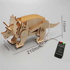 Kids' DIY Handmade Tech Project: Remote-Controlled Dinosaur Model – A Hands-On Science Experiment Kit for Assembling a Triceratops, Perfect for Educational Learning