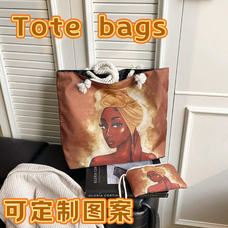 Tog Bags Cross-Border Affordable Oil Painting Style Large Capacity Shoulder Bag Tote Bag Fashion Printed Ancient Greek Hemp Rope Purchase