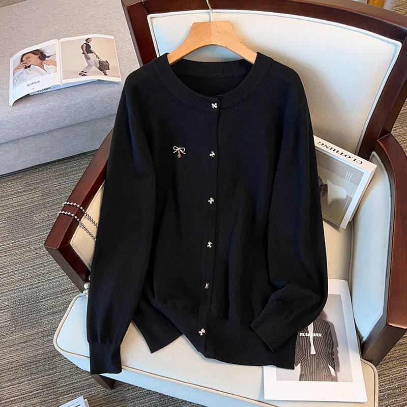 200/ 150kg Plus Size Women's Clothing Bust Size 150/160 Loose Cardigan Sweater Knit Jacket 175kg -8356