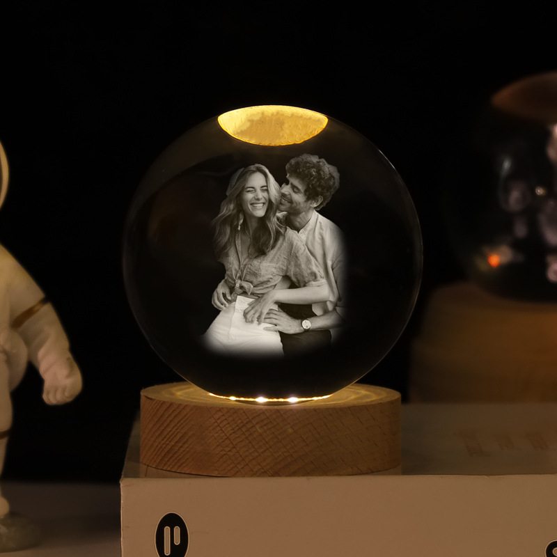Lámpara Nocturna de Bola de Cristal 3D de Cristal Blanco, Grabado 3D e Iluminación LED, para Decoración y Regalo de Cumpleaños image 36