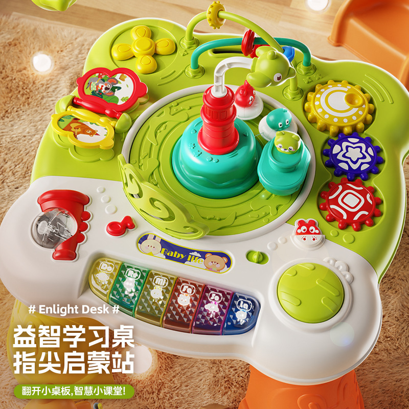 Educational Game Table for Babies 1-3 Years Old, Educational Toys for Infants and Young Children, Multi-Functional Learning Table, Music Early Education