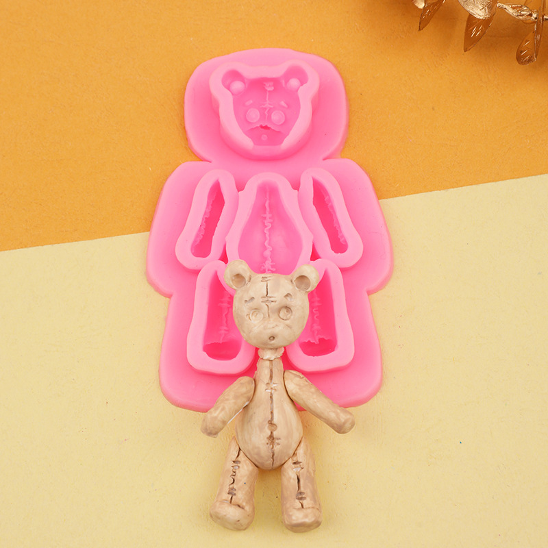 Oso de dibujos animados aromaterapia yeso decoración hecha a mano DIY pastel de chocolate fondant accesorios de decoración