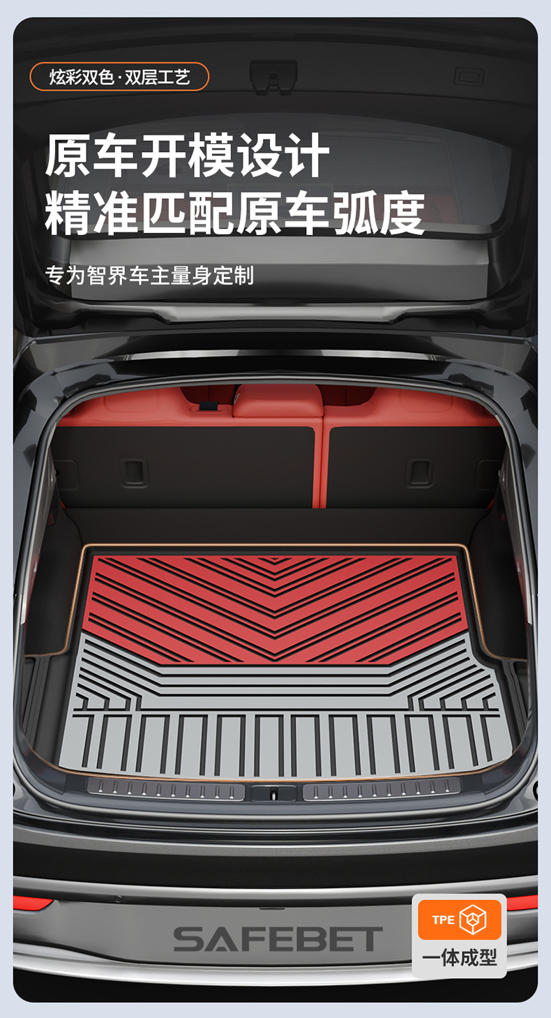 Suitable for the 2026 New Model Zhijie R7/S7, Special Colorful Tpe Car Trunk Mat, Tail Box Mat for Vehicle Use