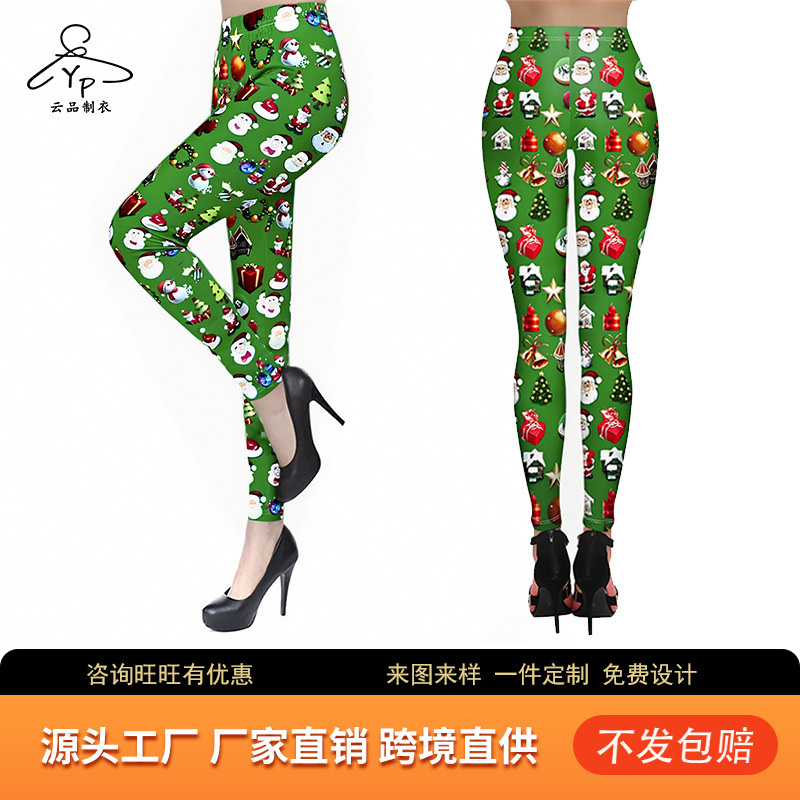 Cross-Border Hot Selling Christmas Santa Claus American Slim Autum Sports Yoga Cos Clothing Holiday Play Pants for Women Cross-Border Hot Selling Christmas Santa Claus American Slim Autum Sports Yoga Cos Clothing Holiday Play Pants for Women