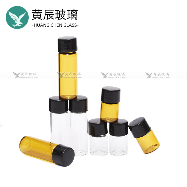 1ml2ml茶色精油瓶 小分装瓶化妆品瓶子 药油药贴透明玻璃瓶管制瓶