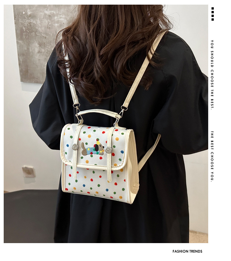 Cute cartoon Dachshund backpack for women 2024 new multi-functional bag, fashionable commuting single-shoulder crossbody small square bag details Picture