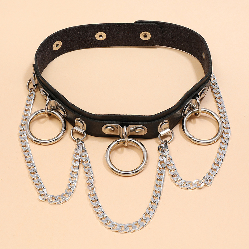 Collar De Borlas De Cuero De Pu Punk Al Por Mayor Nihaojewelry display picture 2