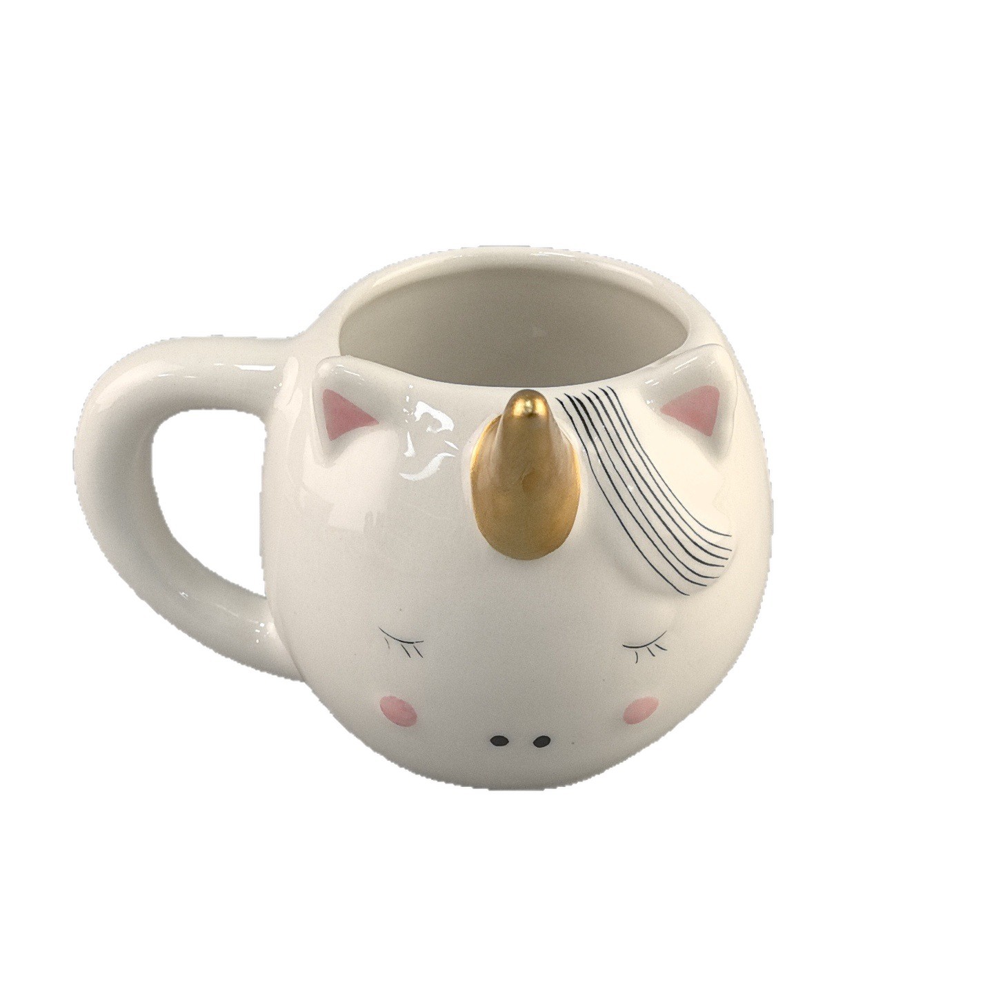 Taza de cerámica de unicornio transfronteriza taza de desayuno de leche arco iris taza de oficina de dibujos animados taza creativa para el hogar