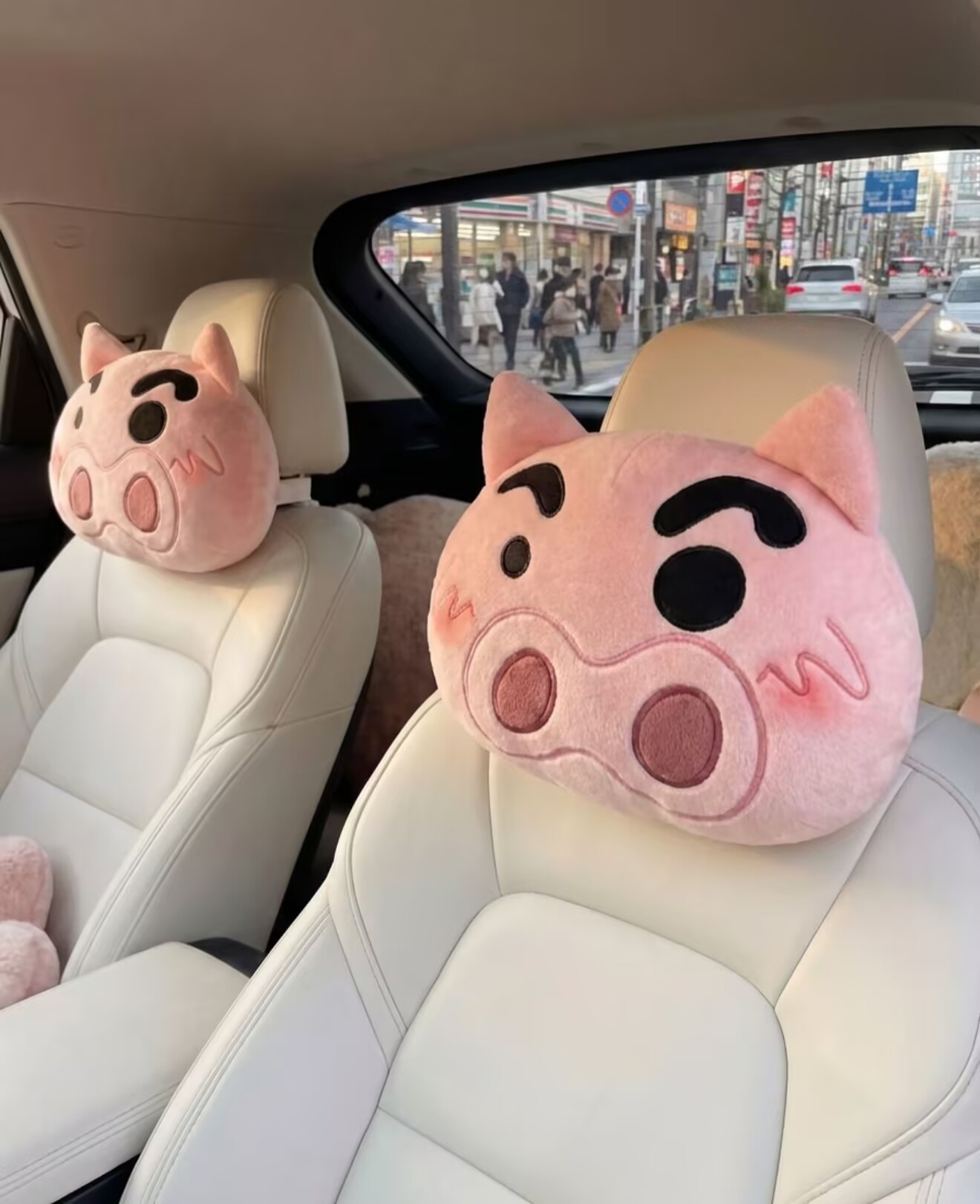 Cartoon New Style Piggy Doll Car Headrest Interior Decoration Neck Pillow Sunny Day Piggy Headrest Interior Decoration Sunny Day Piggy