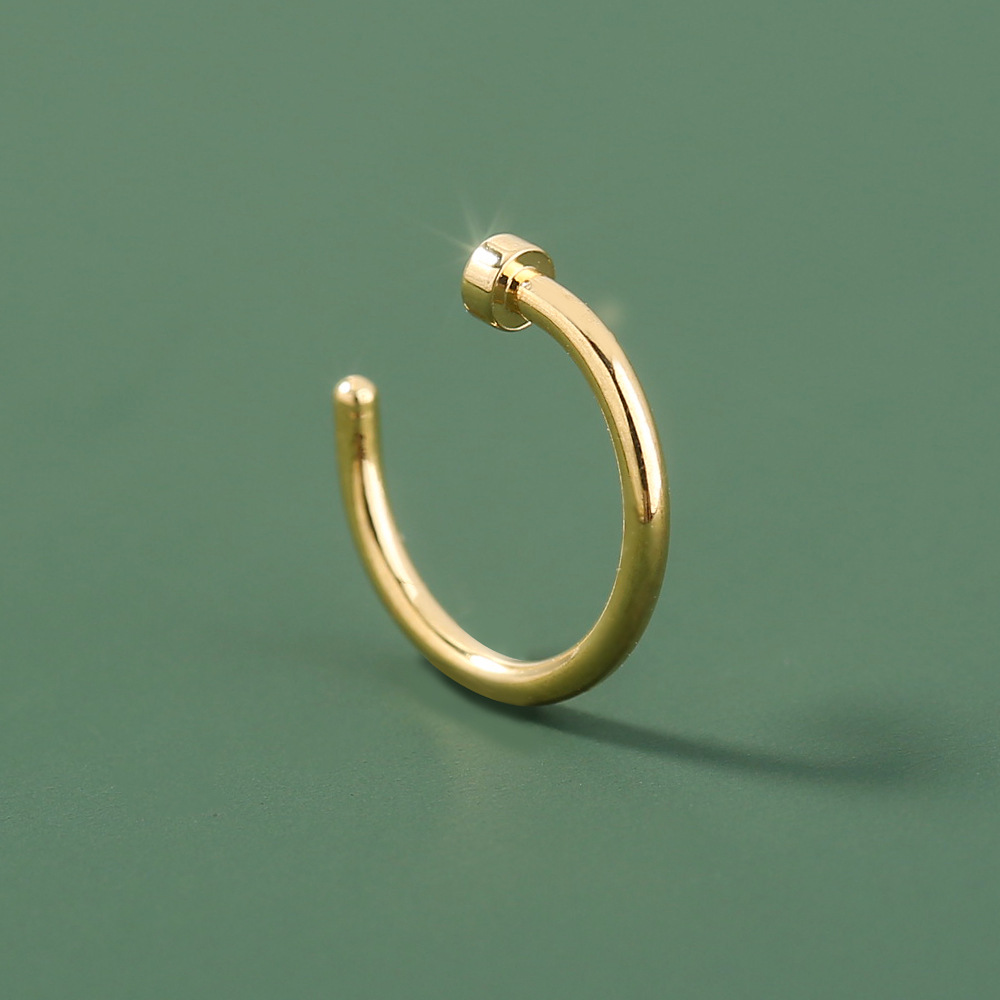 fashion stainless steel fake nose ring C-shaped gold nose nail piercing jewelry
