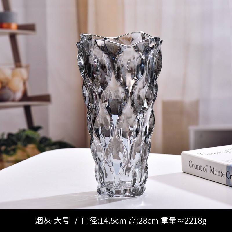 Nuevo jarrón de cristal transparente de agua de cristal cultivado Lilies Rose Decoración de escritorio de la sala de estar Decoración de alta calidad