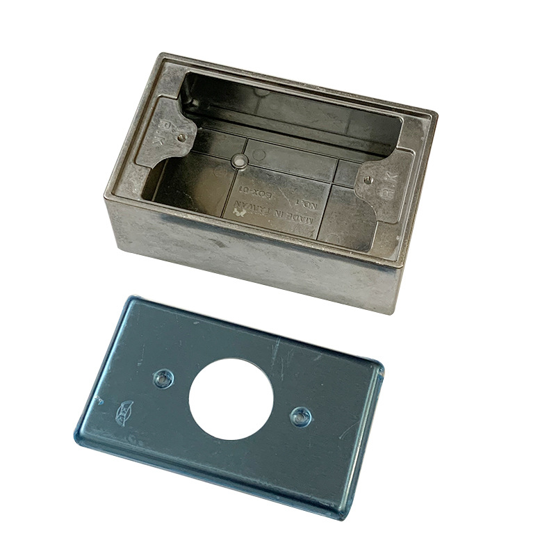 铝盒 NEMA美标插座带耳朵螺丝孔接线安装盒 带盖板  130*80*47MM