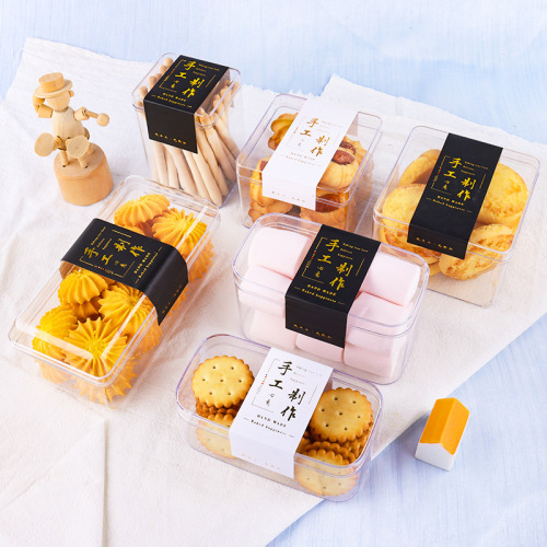 Baking cookie packaging box small cake hard plastic snowflake crisp transparent cake snack ps box wholesale box