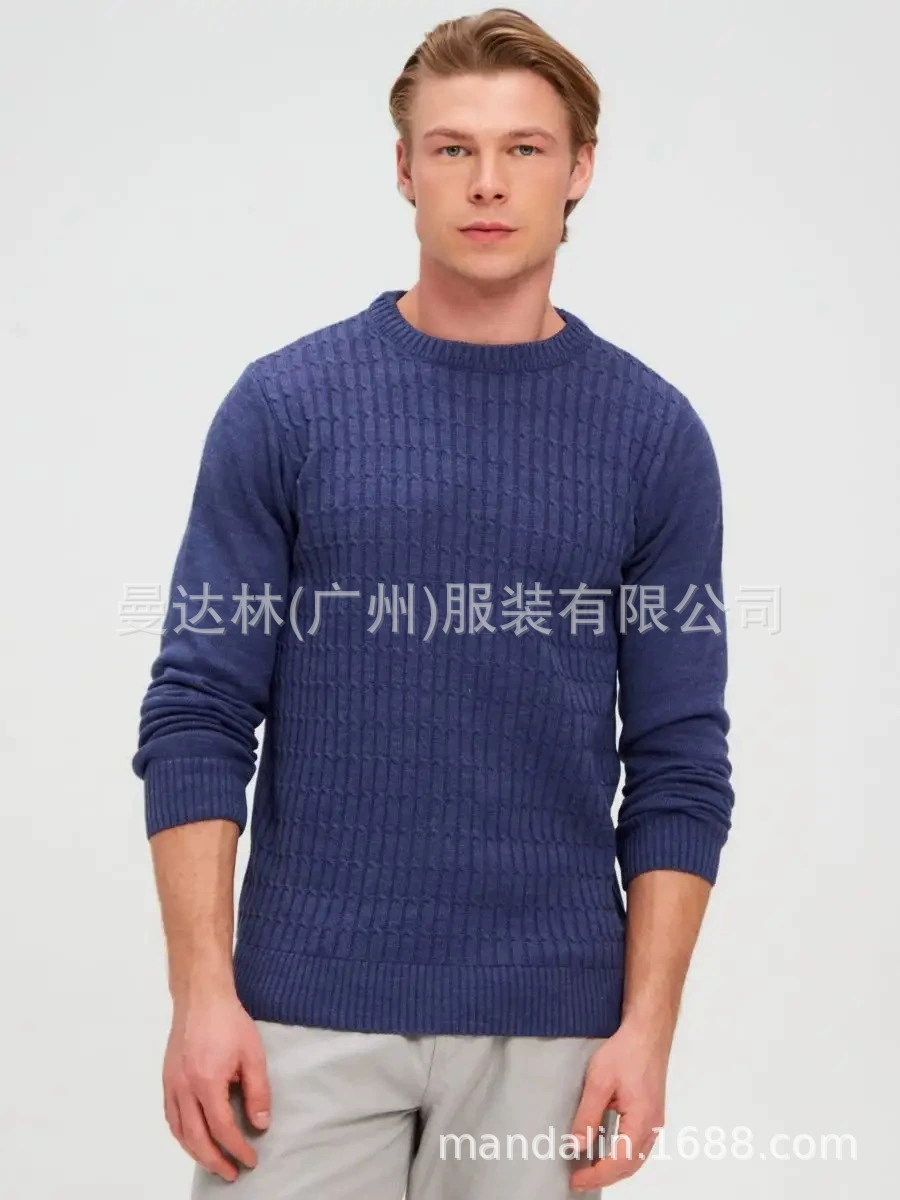 Джемпер мужской с крупной вязкой, с круглым вырезом (crew neck)