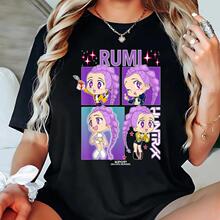 R 74115 Cartoon Print Round Neck T-Shirt ��ͨӡ��T�� ��