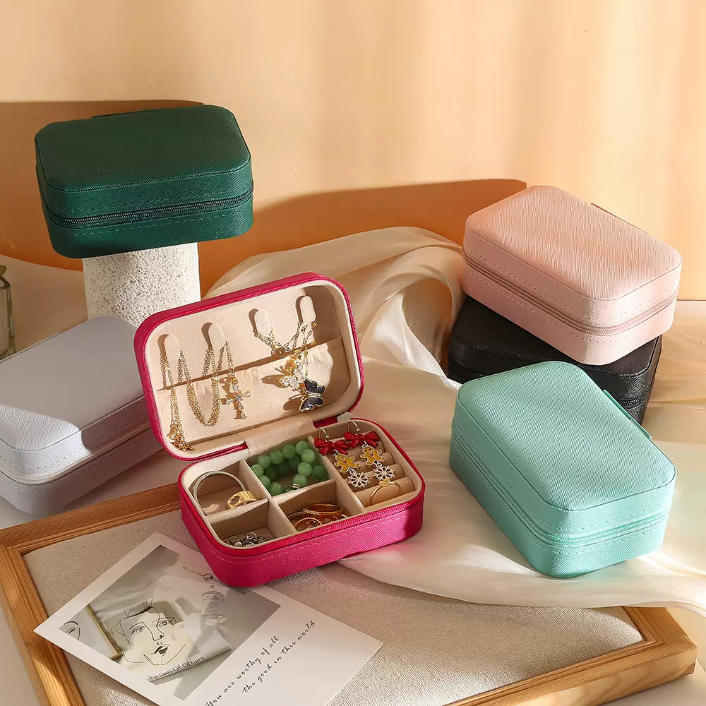 珠宝首饰盒小型便携高档精致新款耳钉耳饰项链戒指饰品收纳盒