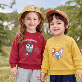 冬季保暖宝宝衣服休闲圆领加绒卫衣秋冬装男童女宝婴儿童保暖上衣