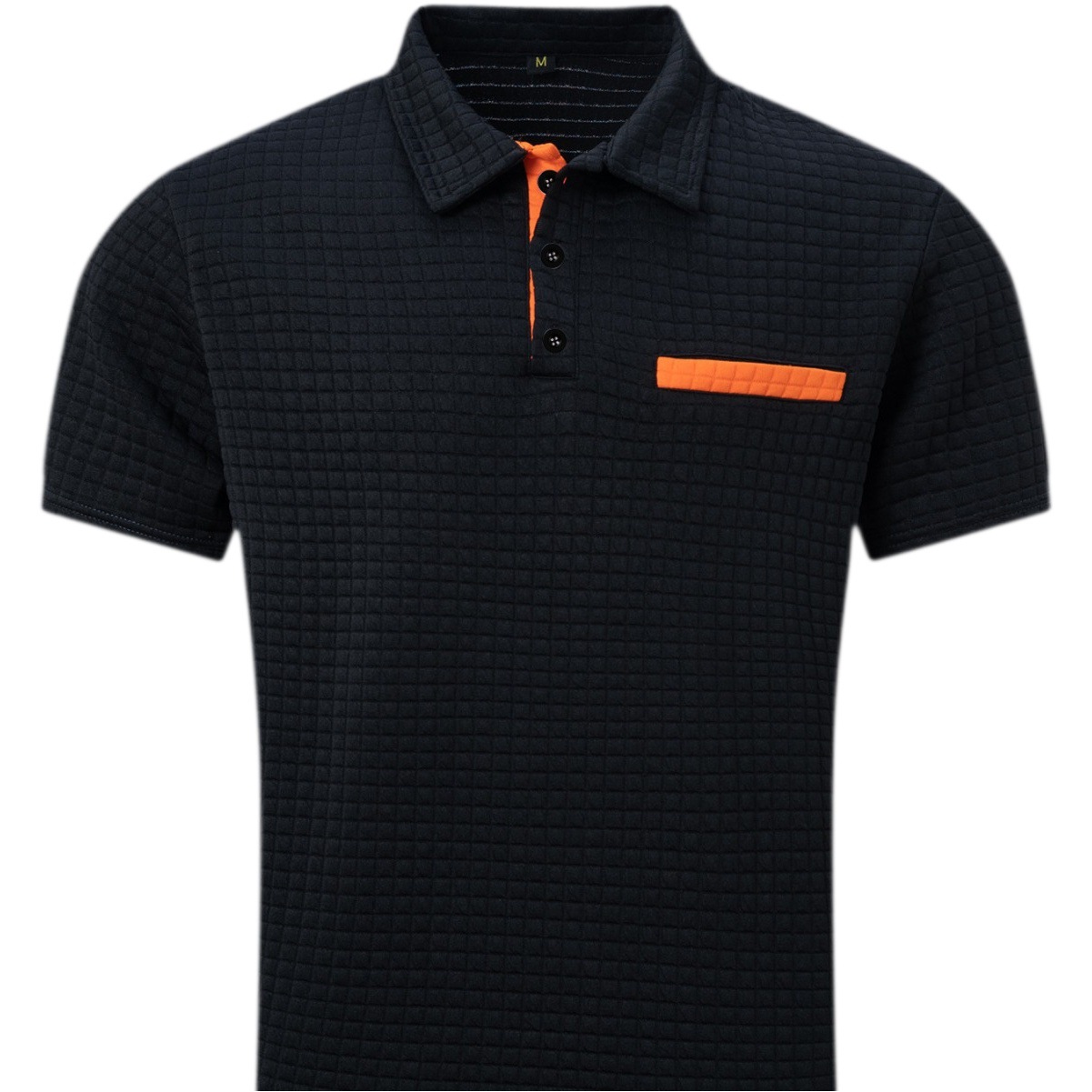 Europa y América ins transfronterizo 2024 verano Amazon Polo botón jacquard Plaid hombres deportes Polo camisa