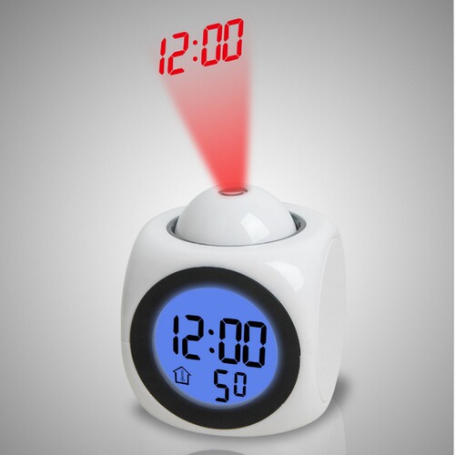 New Multifunction Projector Alarm Clock LED Projector Clock Voice Alarm Clock