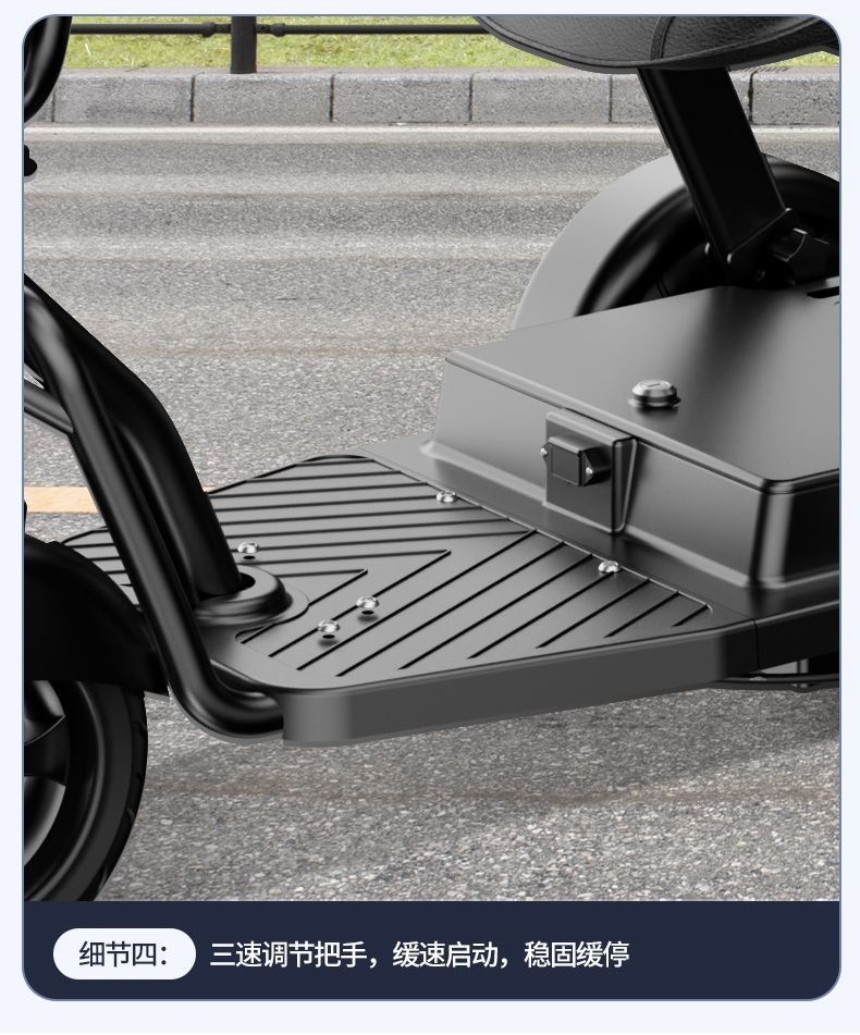 Two-seater electric tricycle for home use, small vehicle for transportation, shopping, picking up children, elderly, parent-child use, lightweight foldable electric vehicle