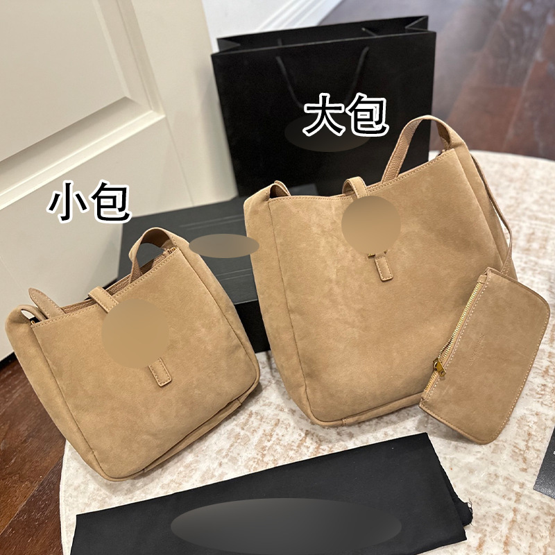 水桶包大容量通时尚磨砂质感慵懒风勤麂皮hobo包腋下包单肩包包女|undefined
