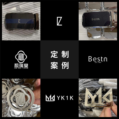 High-end Yakl automatic hollow mirror leather strap head 3.5 formal waist strap factory direct sales with printed LOGO