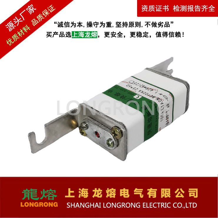 RS4 690V 100A 快速熔断器，银片熔芯,上海龙熔，认准"龍熔"品牌