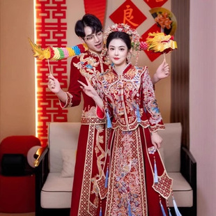 Velvet Xiuhe Dress 2025 New Bride High-end Wedding Dress Chinese Wedding Dress Toasting Dress