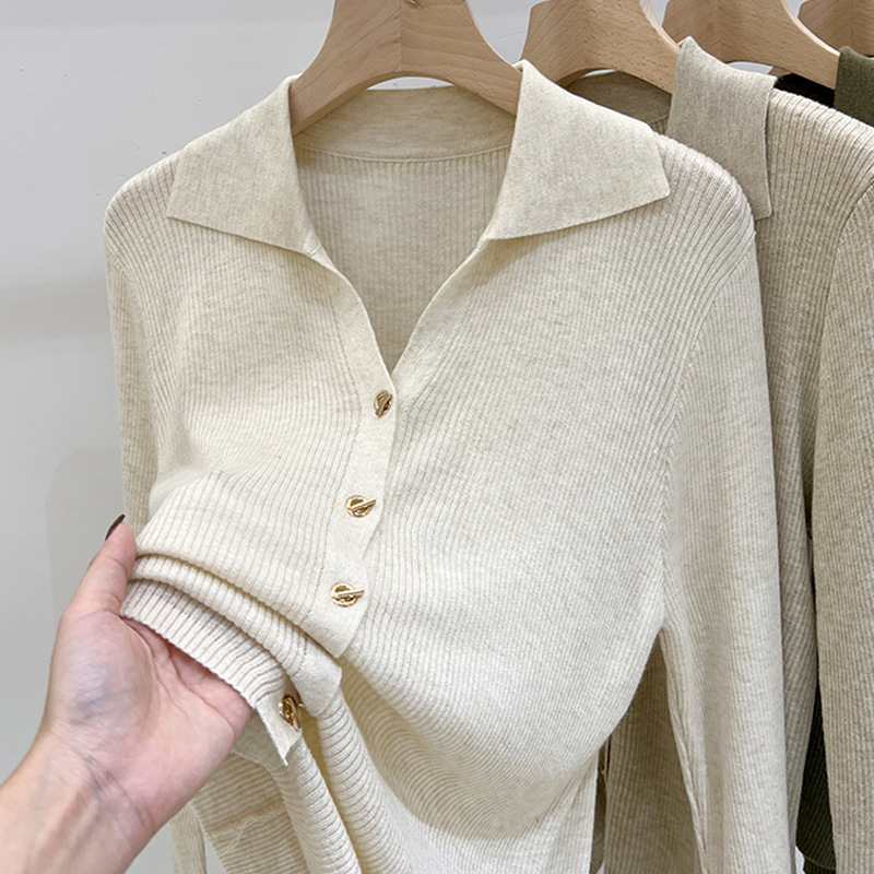 Lasel long sleeve knitted bottoming shirt 2024 spring and autumn new foreign style top wholesale Korean long sleeve women's sweater tide Lasel long sleeve knitted bottoming shirt 2024 spring and autumn new foreign style top wholesale Korean long sleeve women's sweater tide