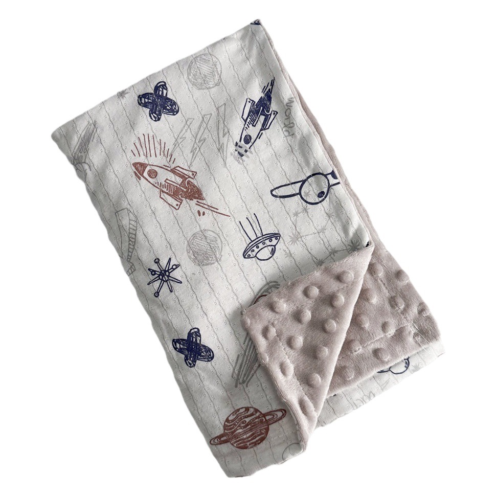 Class a Baby Plush Blanket, Thickened Blanket for Autumn and Winter, Combed Cotton Children's Small Quilt, Pure Cotton Breathable Fleece Blanket, Soothing Thin Version
