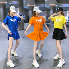 廣場舞服裝夏季曳步舞服裝新款套裝反光短款跳舞團體運動服跳舞衣
