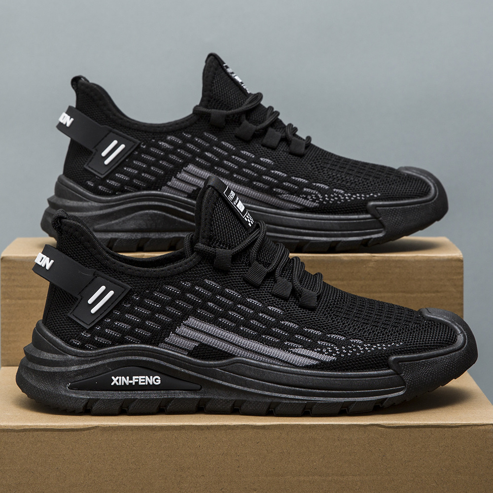 Zapatos de malla para hombre otoño nuevo estilo de moda zapatos casuales zapatos casuales al aire libre para jóvenes zapatos deportivos tejidos voladores al por mayor