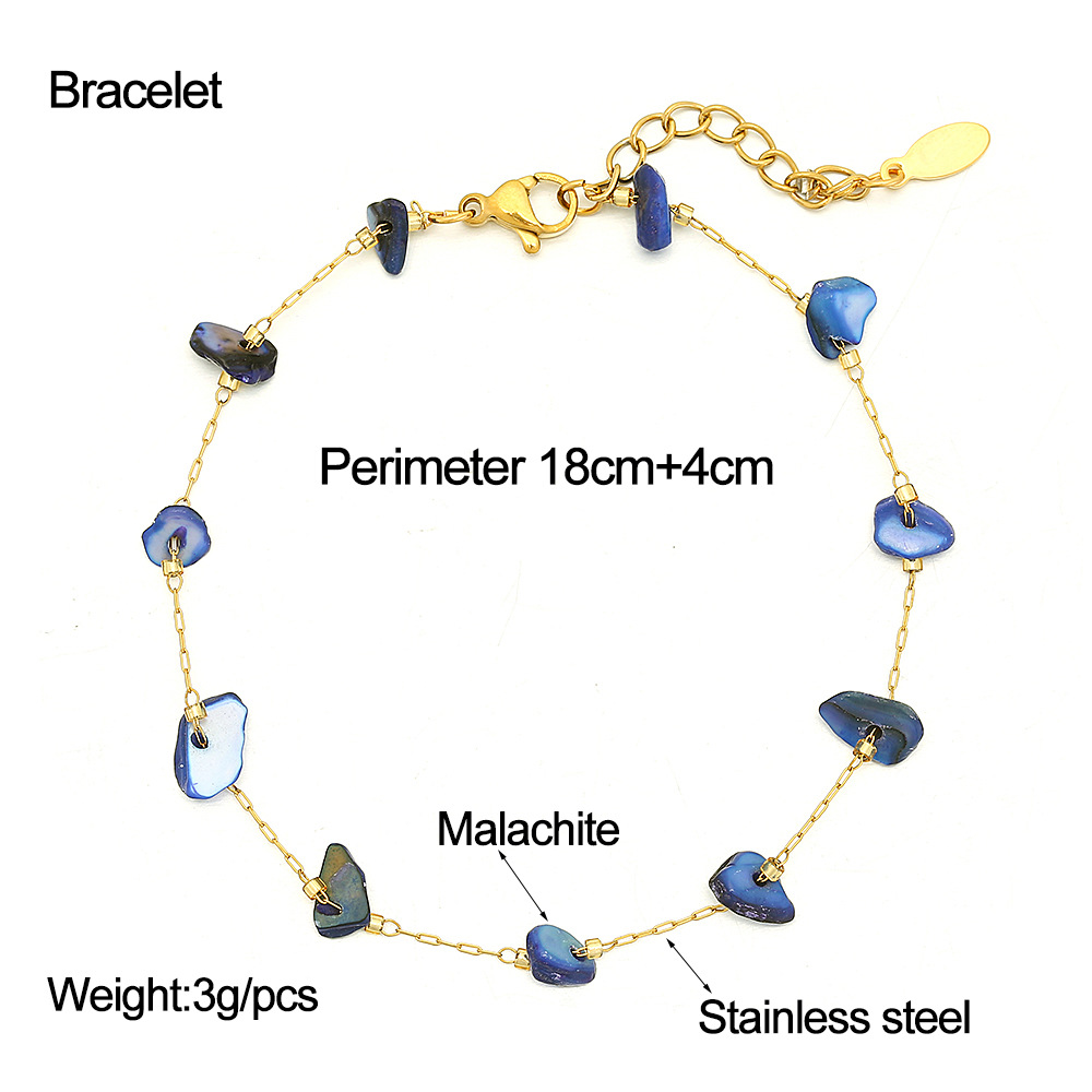 7g Weight 0.03µm Gold Plating Thickness Electroplating Gold Plating Process 18K Gold Plated Plating Material Casual Simple Style Irregular 18K Gold Plated 304 Stainless Steel Natural Stone Chain & Link Bracelets Wholesale