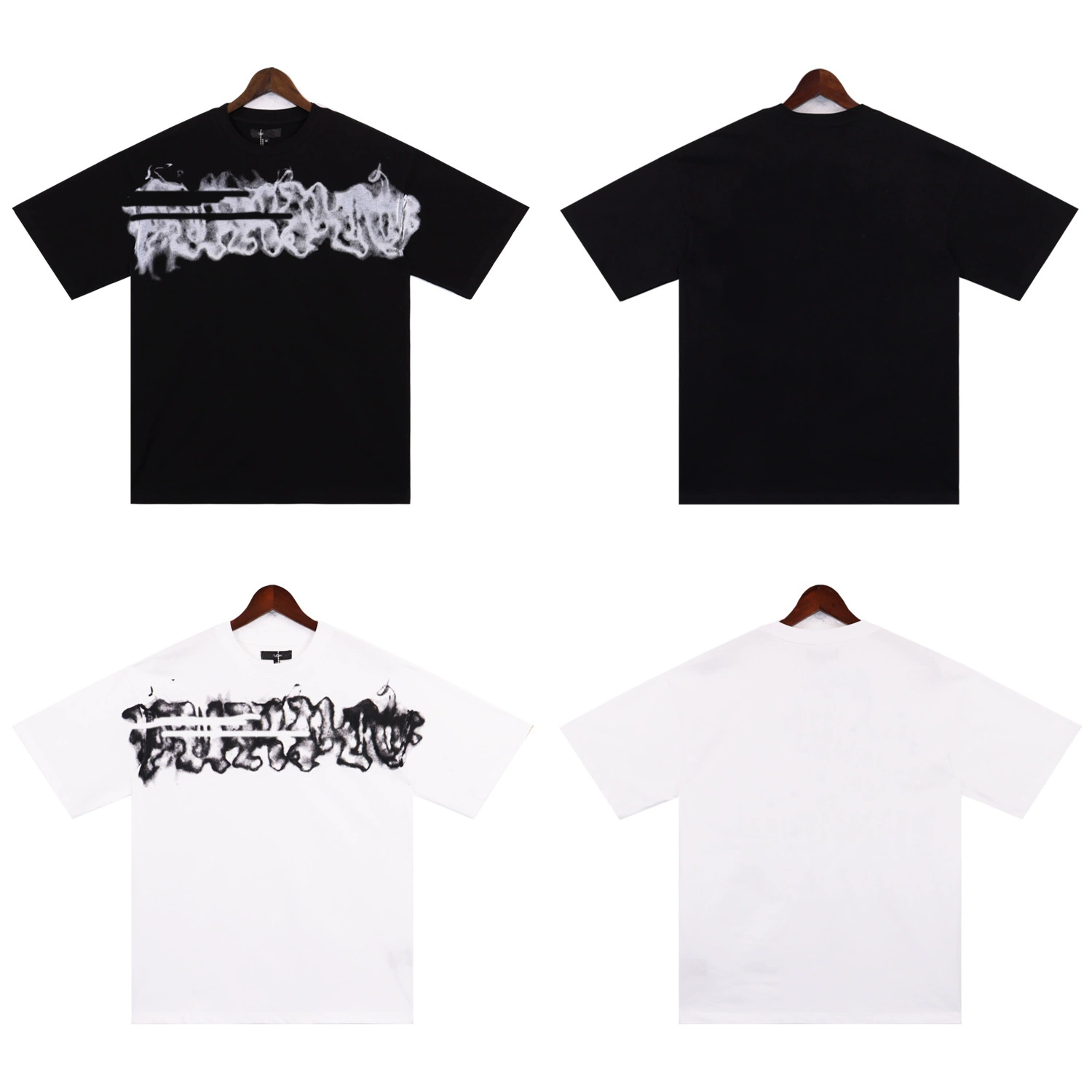 25SS весна новый purlebrand алфавит спрей эффект узор печатный круглый вырез футболки для мужчин и женщин повседневные короткие рукава