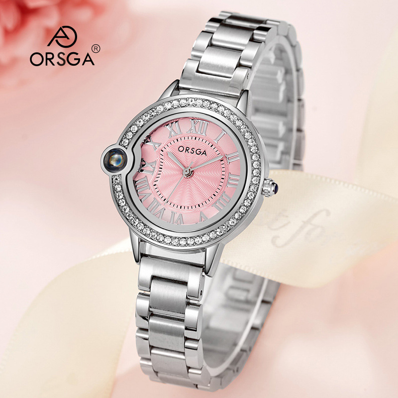 Ozga Classic Balloon Women's Watch Rome Diamond Waterproof Trendy Light Luxury Factory Live Cross-border Quartz Watch