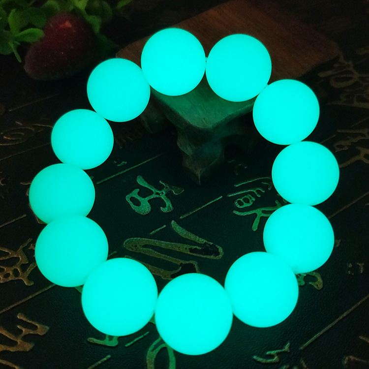 Pulsera de piedra luminosa brillante pulsera de piedra fluorescente de colores hombres y mujeres joyería de perlas luminosas cuentas de jade luminosas pulsera simple