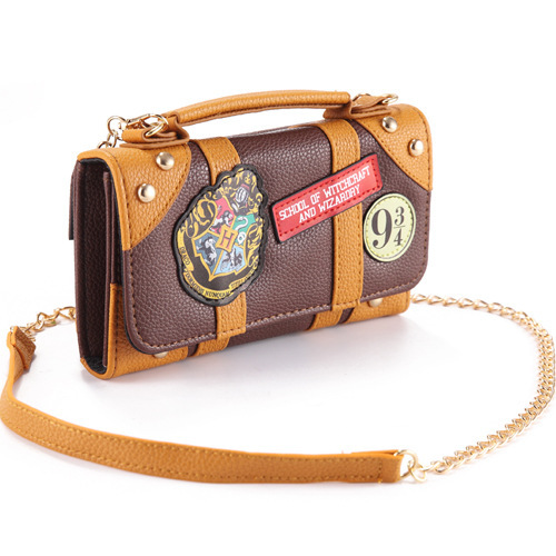 Harry Potter Wallet Magic Movie Merchandise Shoulder Crossbody Bag Chain Retro Handbag Phone Card Holder Women's Waterproof