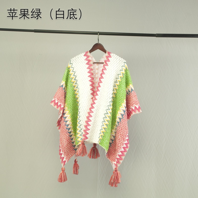 云南民族风披肩斗篷外搭新疆西藏早春加厚款旅游围巾开衫两用云肩|undefined