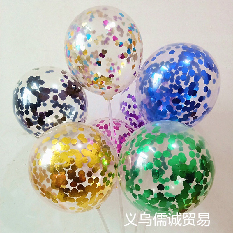 Globo Transparente de Lentejuelas de 12 Pulgadas de Látex para Día del Niño y Cumpleaños