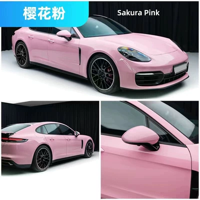Black Car Wrap Film Car — Auto Color Change Film - imported-tpu-cherry-blossom-powder-152-15m-roll