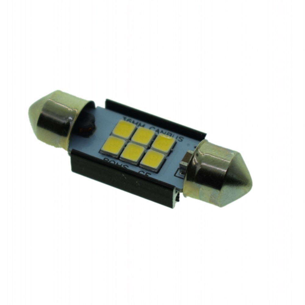 Decoding Wide Voltage LED 2835 4 6 8 Lights Festoon 29-41MM 12-24V