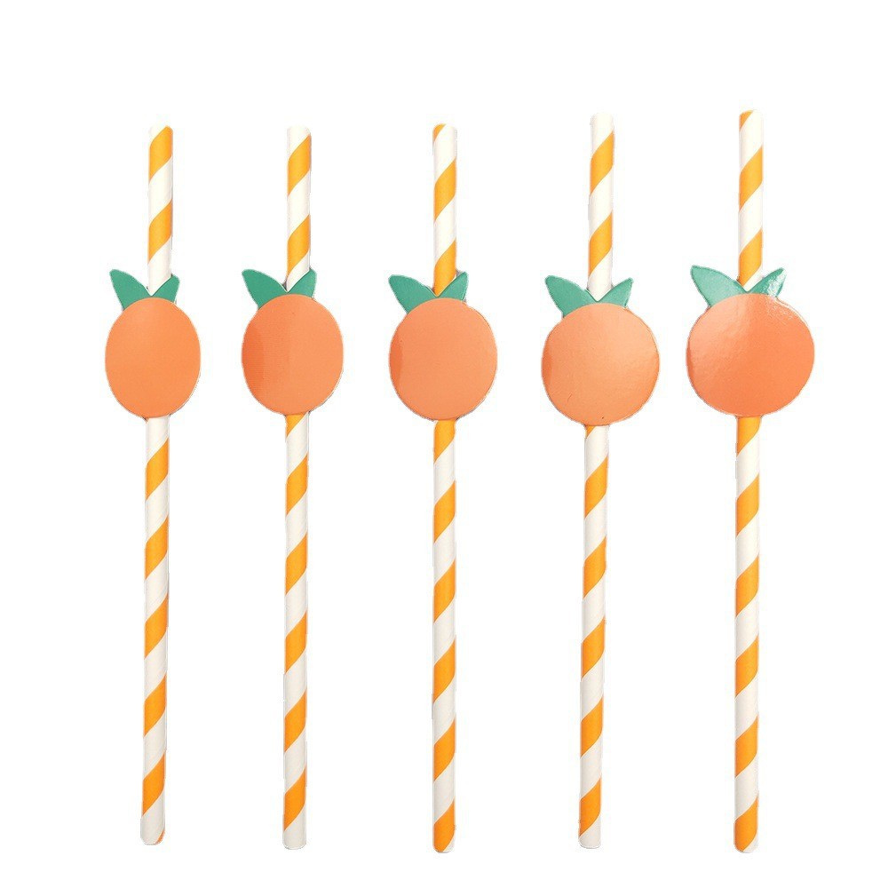 En stock creativo fiesta paja de papel paja desechable papel Kraft degradable bar bebida pastelería paja decorativa