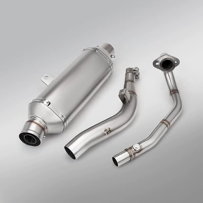 Stainless Steel Split Front: Motorcycle exhaust pipe