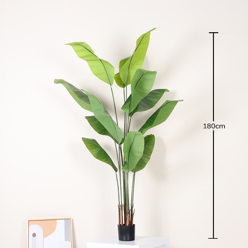 Gran planta de simulación nórdica, sala de estar de plátano para viajeros, plantas verdes falsas, plantas en macetas, ventanas para el hogar, decoración de paisajes, plantas verdes de simulación