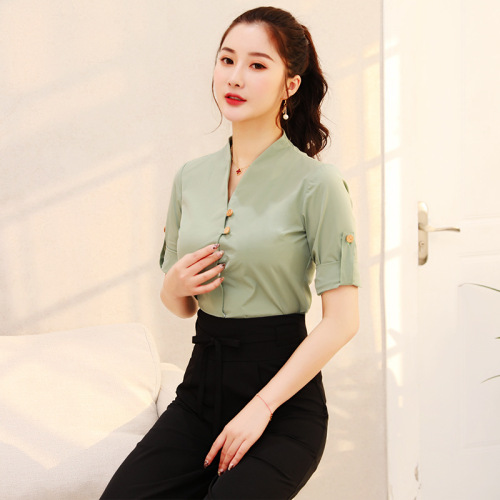 Beautician work clothes for women Chinese pedicure and foot bath technician hotel service staff clothes JY-1901