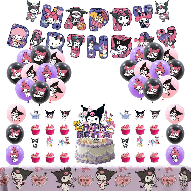 クロミテーマ誕生日パーティークロミパーティー装飾バルーンフラグバナーケーキインサートソース工場|undefined