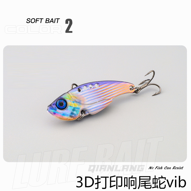 3D lentejuelas de metal colorido VIb falso cebo de cascabel de tiro largo que rebordea Luya cebo Caballo Boca Bass cebo de Pesca de Agua Dulce