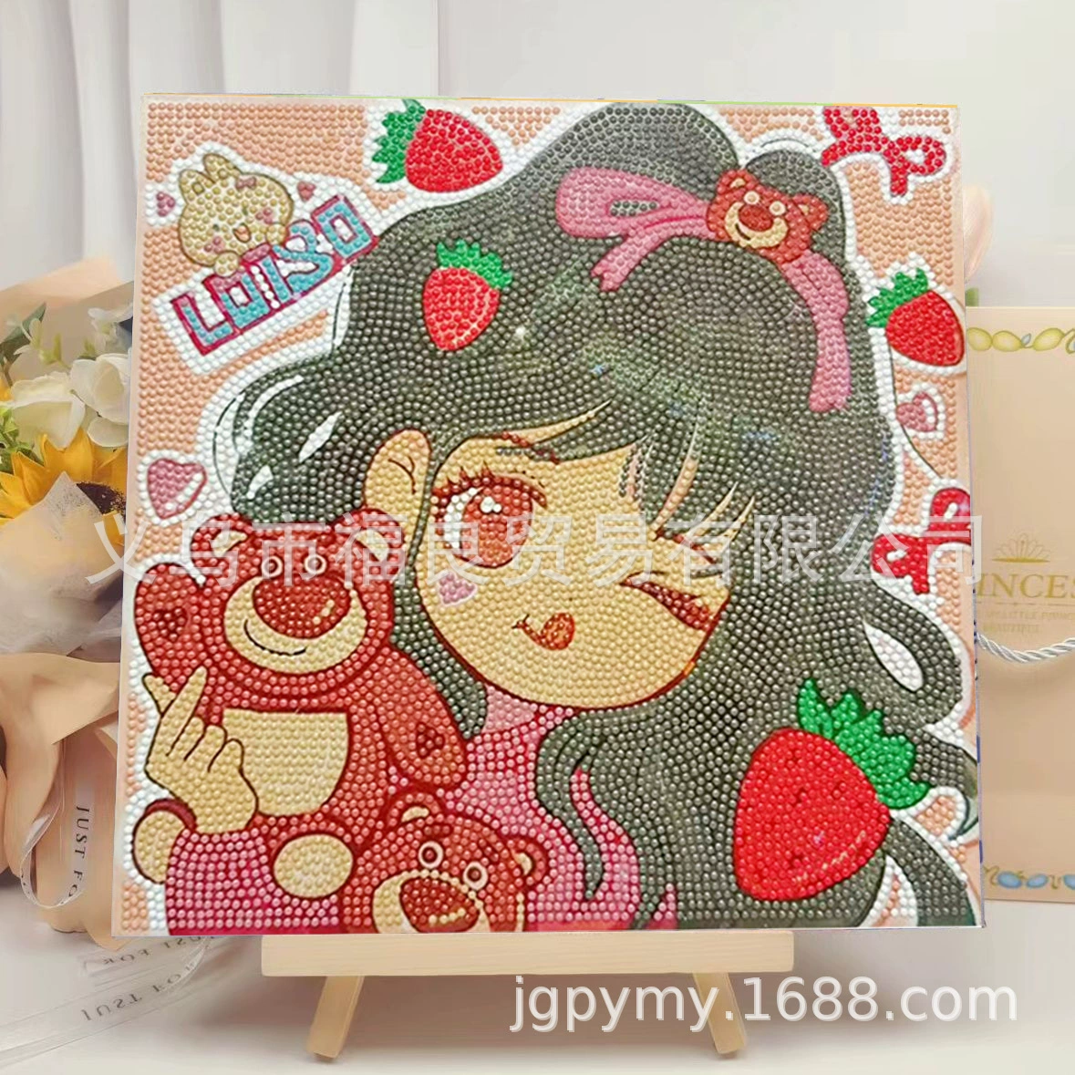Набор алмазной мозаики DIY 30×30 см, деревянная рама, стразы и инструменты для выкладки