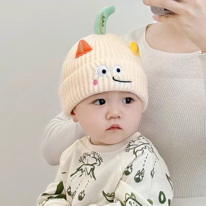 宝宝帽子秋冬超萌搞怪婴幼儿保暖加厚针织套头帽男女童防寒毛线帽|undefined